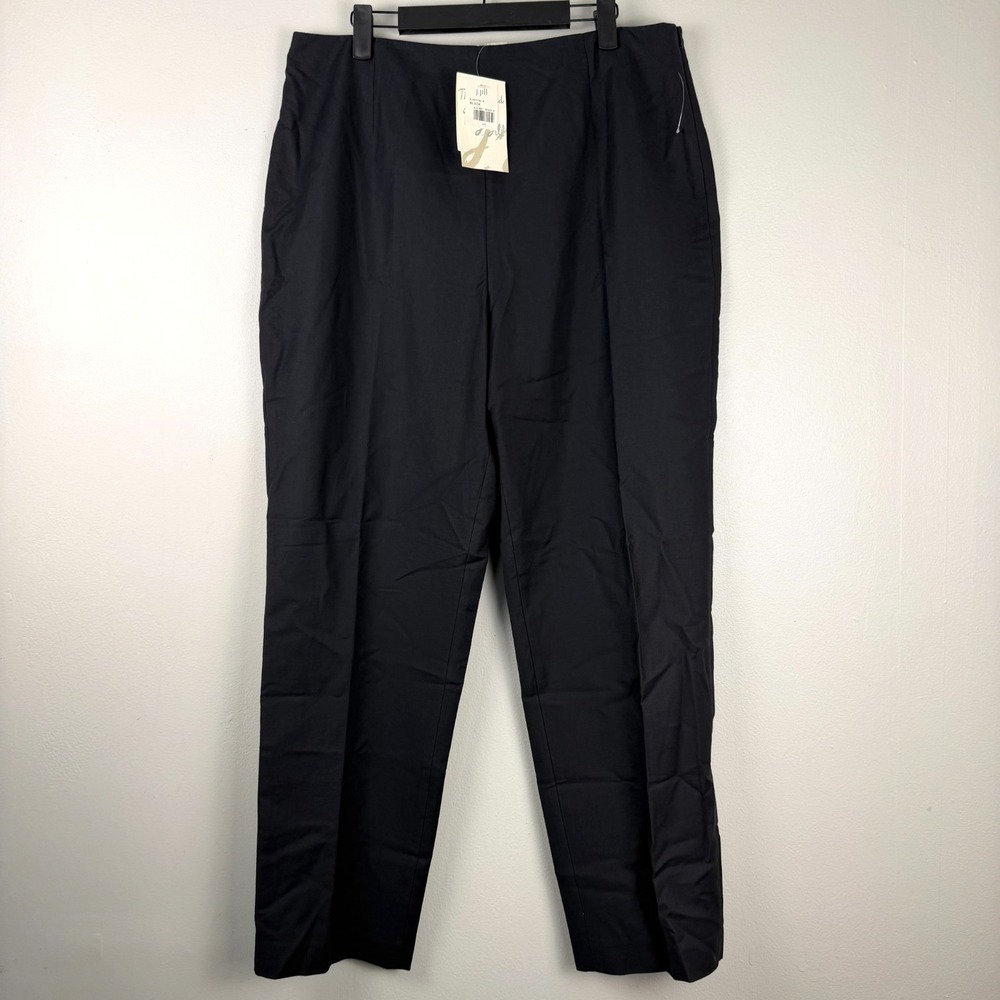 J.Jill Dress Pants Women's 16 (33x29) Black Flat Front Straight Leg Side Zip